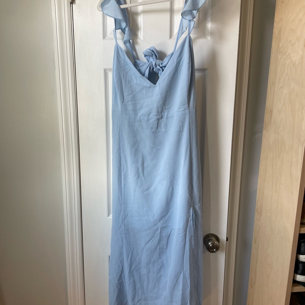 Cider sky blue ruffle dress